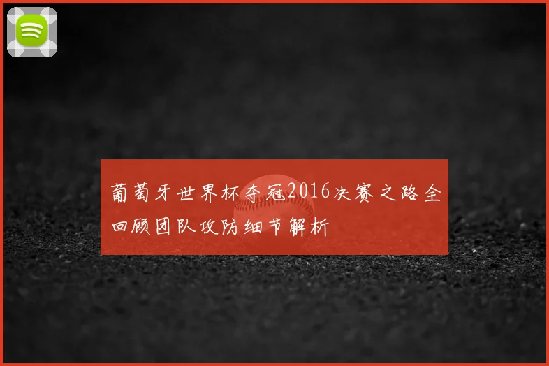 葡萄牙世界杯夺冠2016决赛之路全回顾团队攻防细节解析